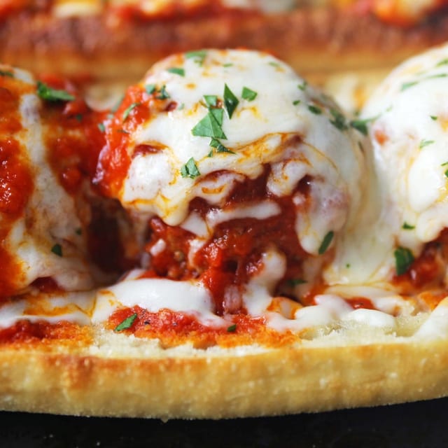 Meatball Parmigiana Grinder.