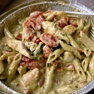 Chicken Pesto Over Pasta