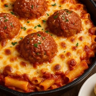 Baked Ziti with Meatball